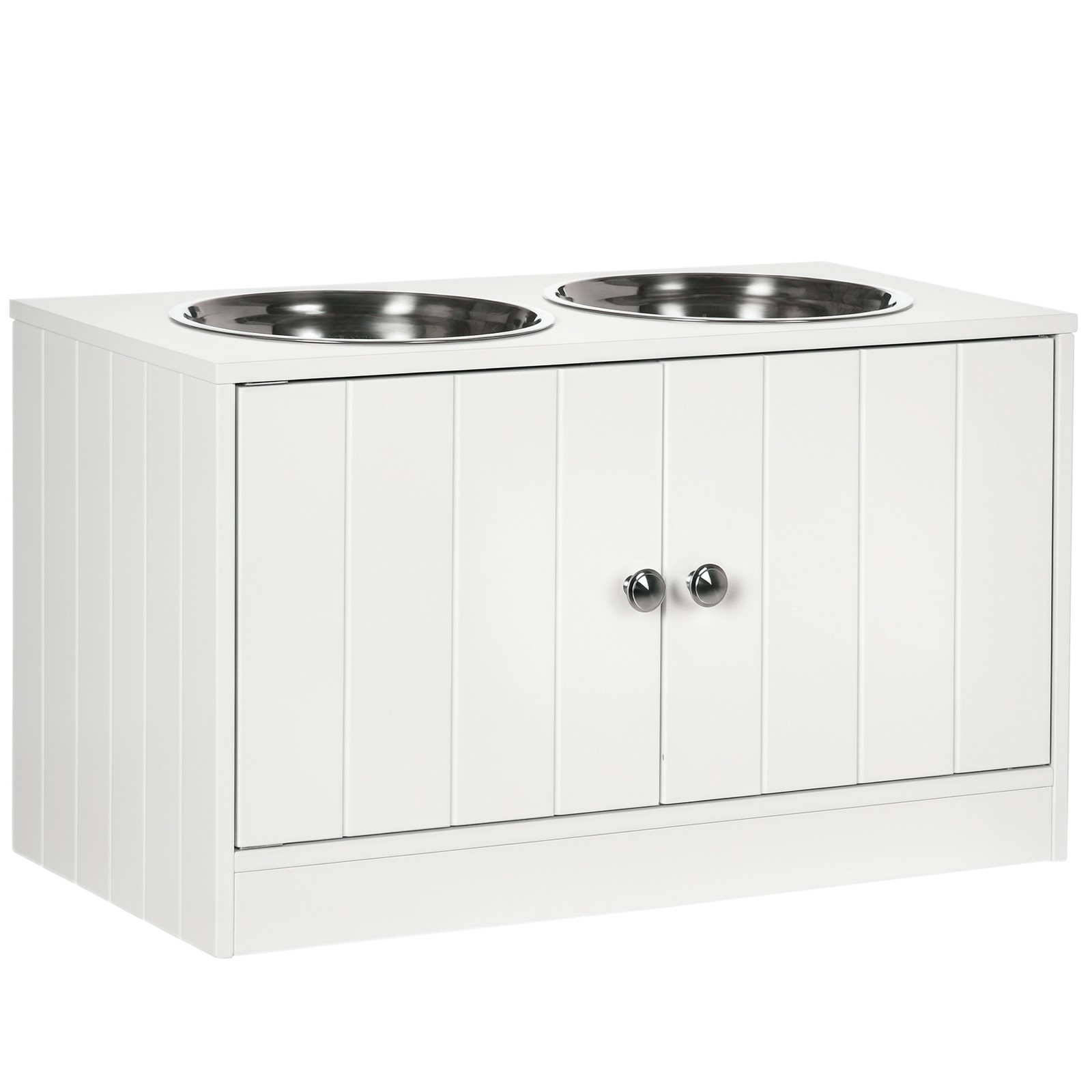 Pet Feeders - Magnetic-Door Dog Food Storage Cabinet &