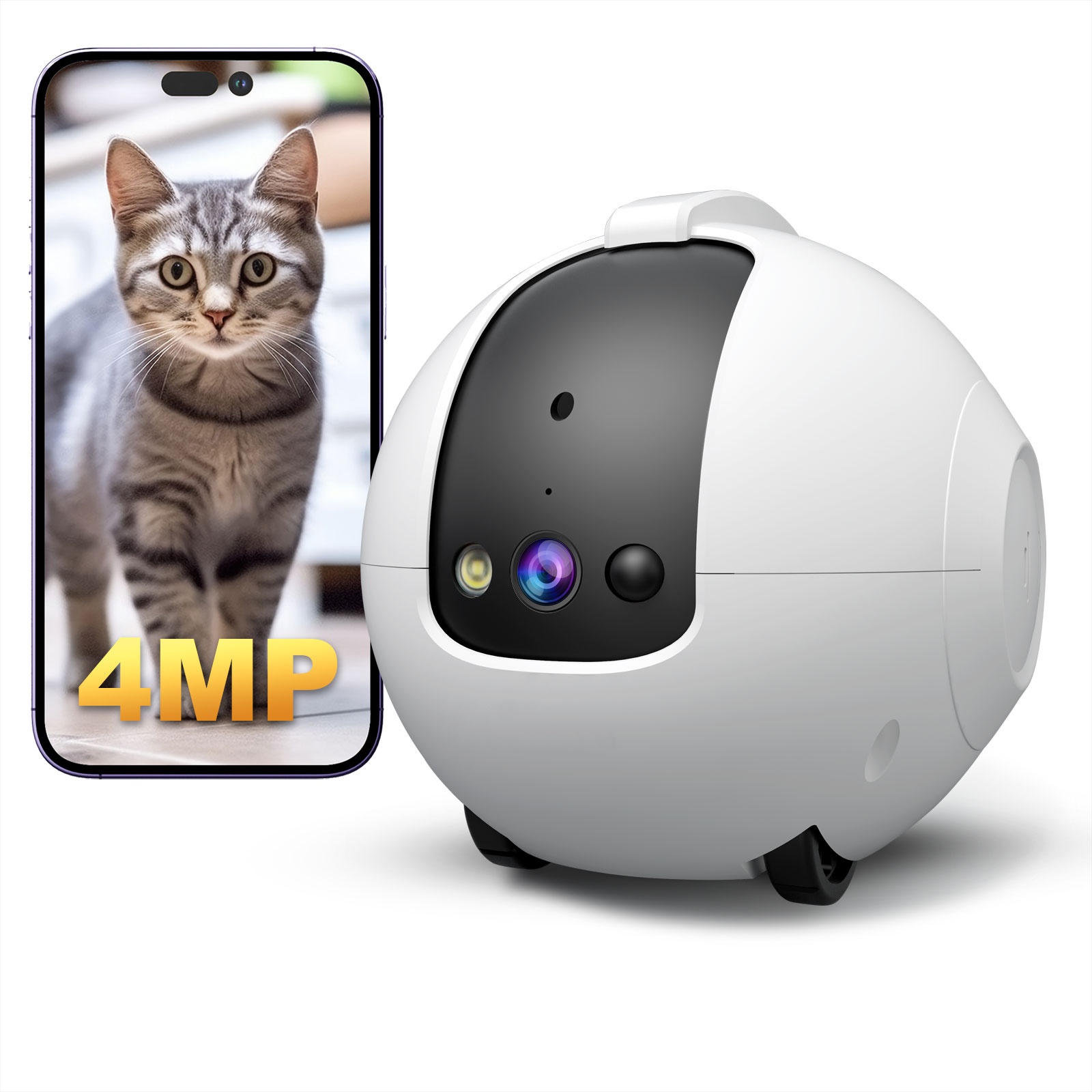 Dog Toys - Pet Camera Robot 4MP Pet Companion