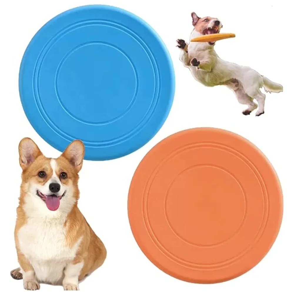 Flying Disc Dog Training Toy - Silicone Flying Saucer Funny Dog Cat