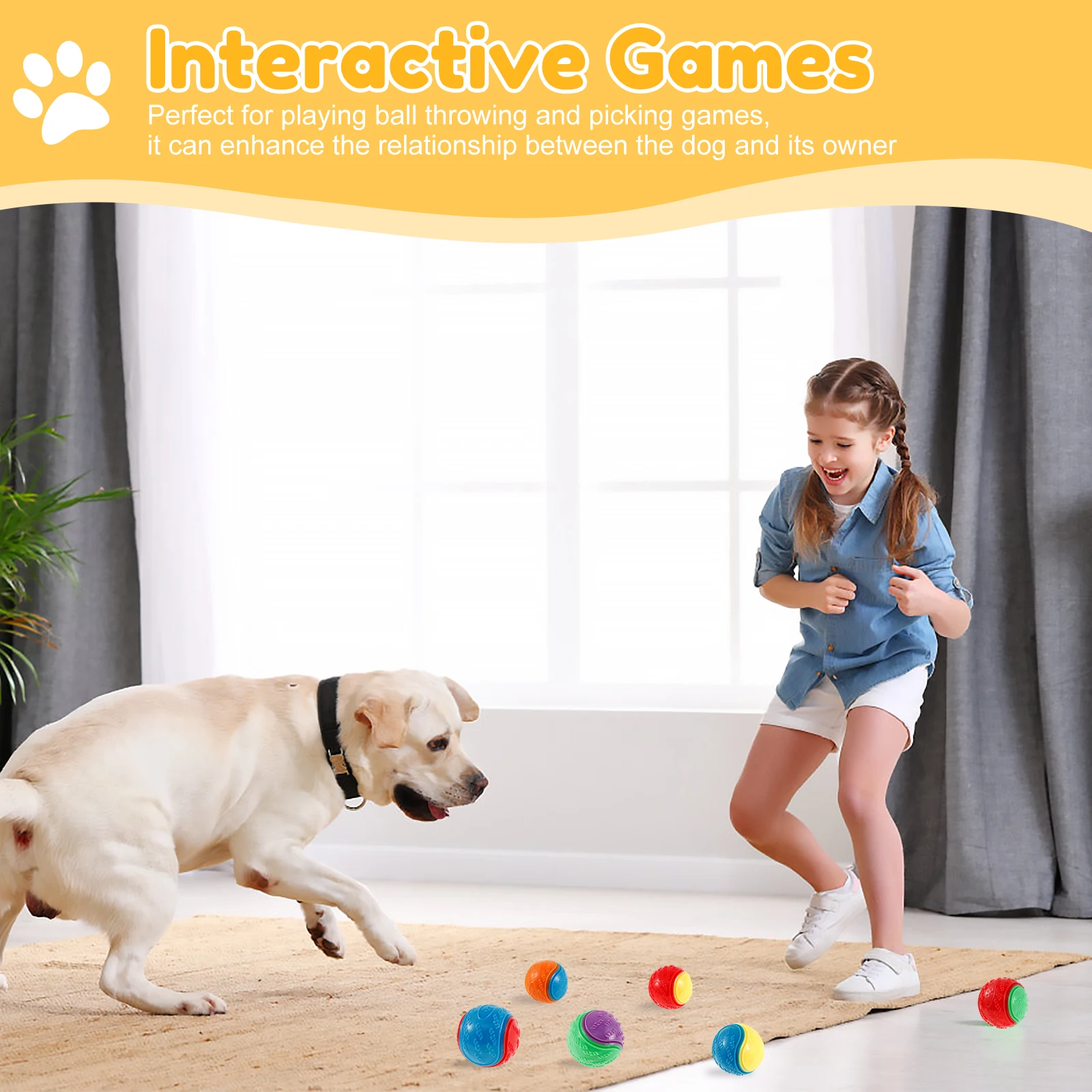 6/12Pcs Dog Squeaky Balls Toys - Interactive Squeaky Plush Dog Toy 评论和价格