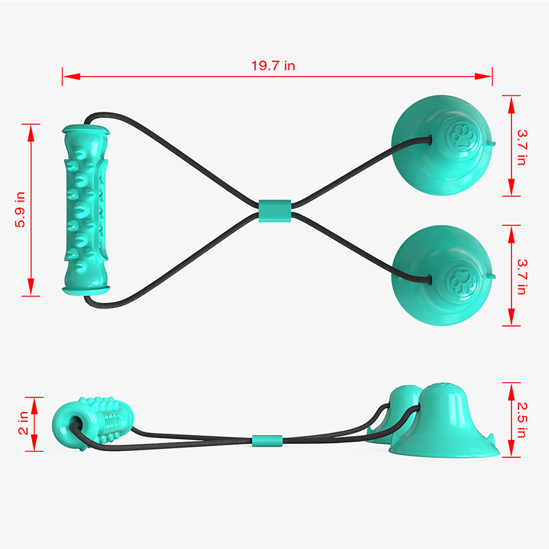 Dual Suction Cup Dog Chew Tug  - Dog Rope Toy Aggressive Chewers 评论和价格