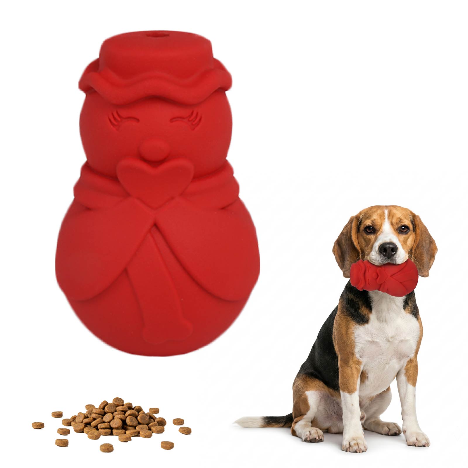 ：Snowman Dog Puzzle Toy, Treat - Rubber Treat Dispensing Dog Toy 评论和价格