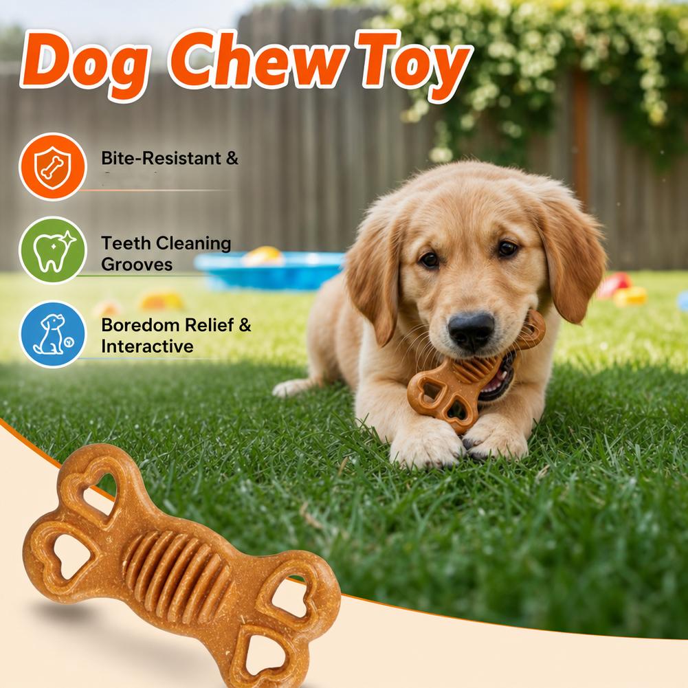 Indestructible Dog Chew Toy Bo - Teeth Cleaning Dog Chew Bone 评论和价格