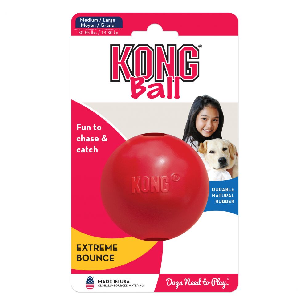 KONG Ball Dog Toy M/L - Indestructible Dog Chew Toy 评论和价格