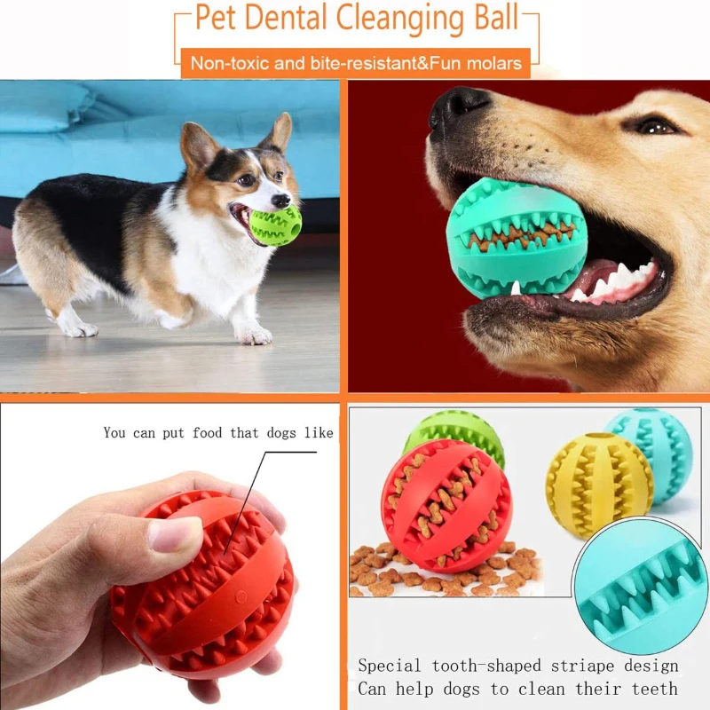 1/2pcs Dog Toy Ball Interactiv - Indestructible Dog Chew Toy 评论和价格